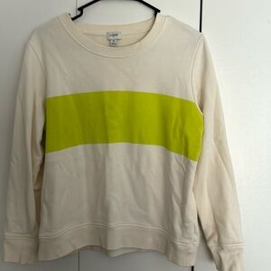 J.Crew Cream and Neon Sweater - Medium
